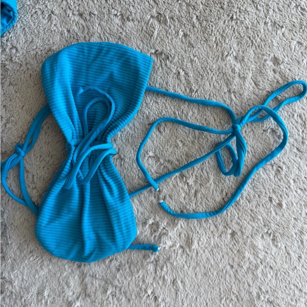 Frankie's Bikinis Vibrant Blue Ribbed Bikini